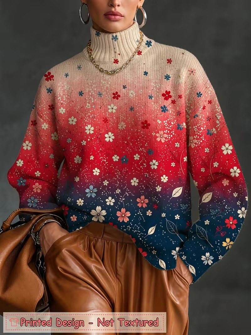 Blouses - T-shirt à col roulé pour femmes,