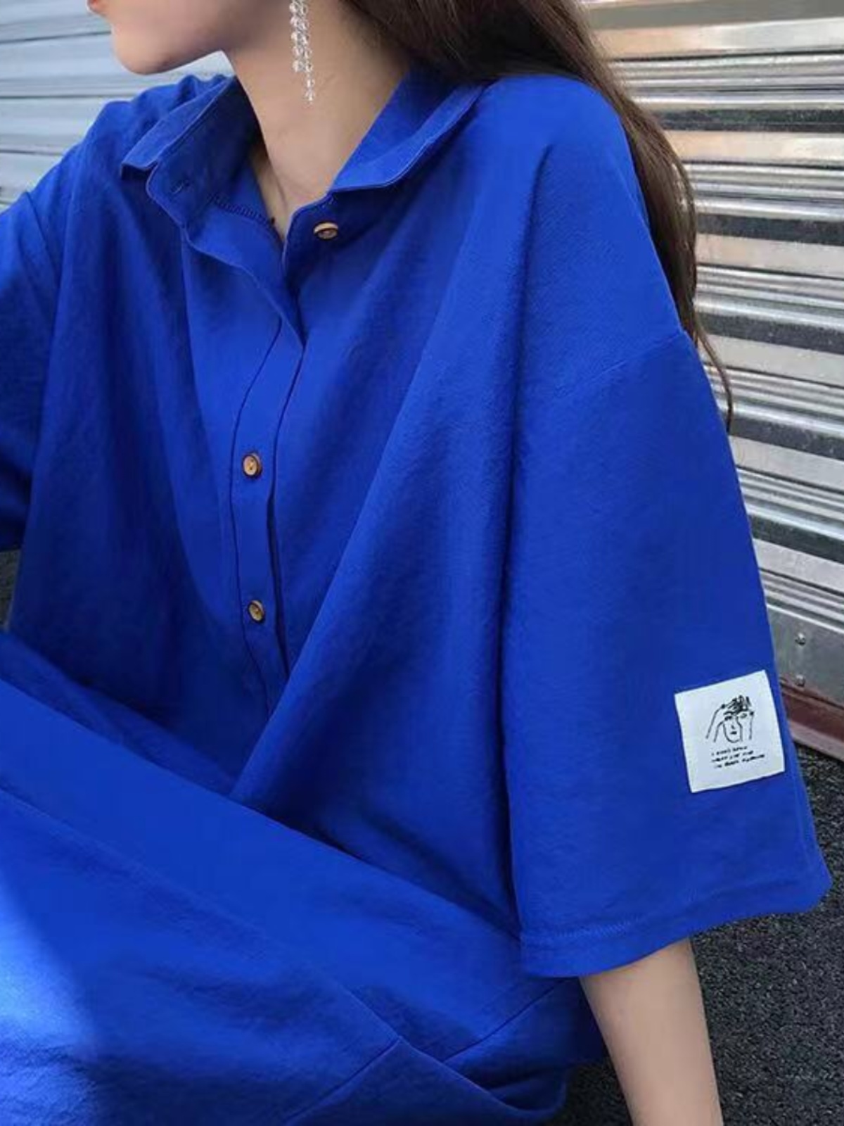 Korean Style A Line Shirt Dress - Robe chemise grande taille, coupe amincissante,
