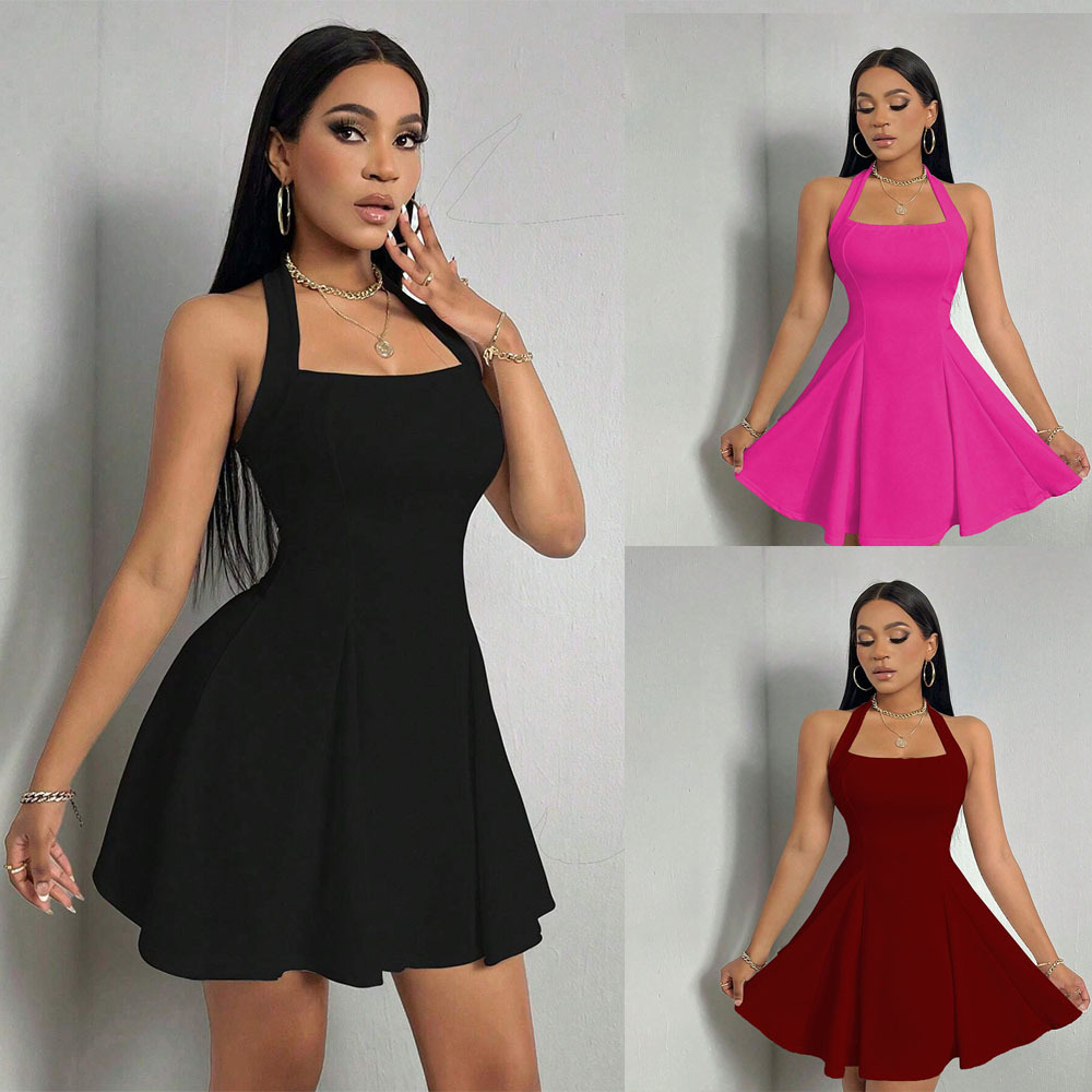 Nouvelle Robe Mini Évasée Y2K  - Y2K Backless Halter Mini Dress avis et prix