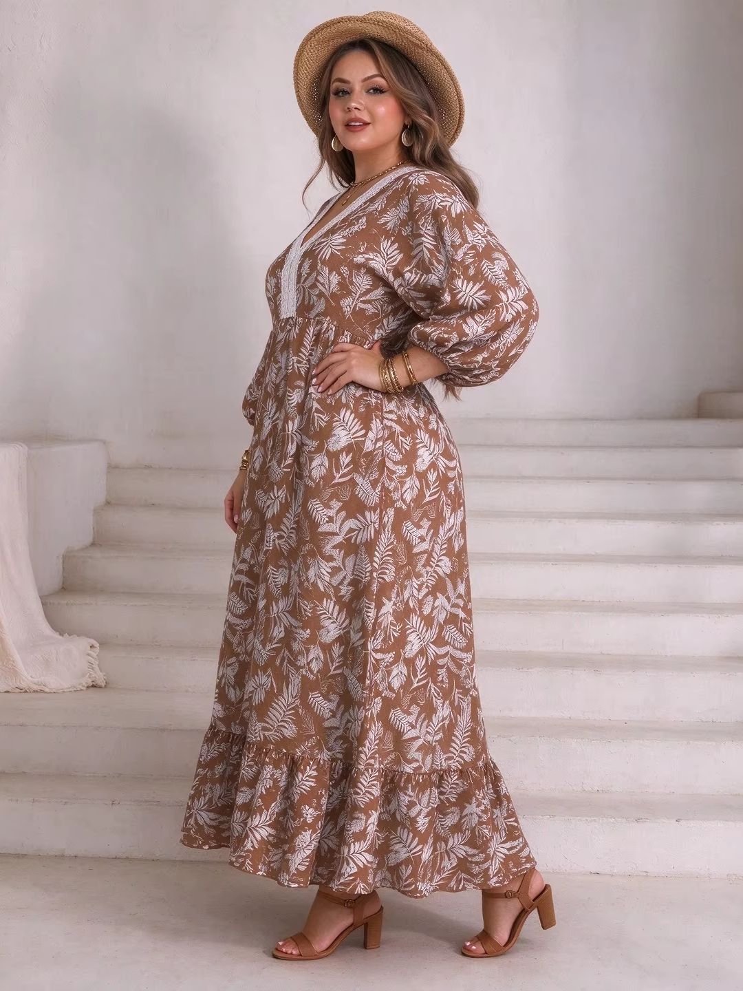 Robe longue maxi à fleurs et m - Boho Summer Beach Maxi Dress avis et prix
