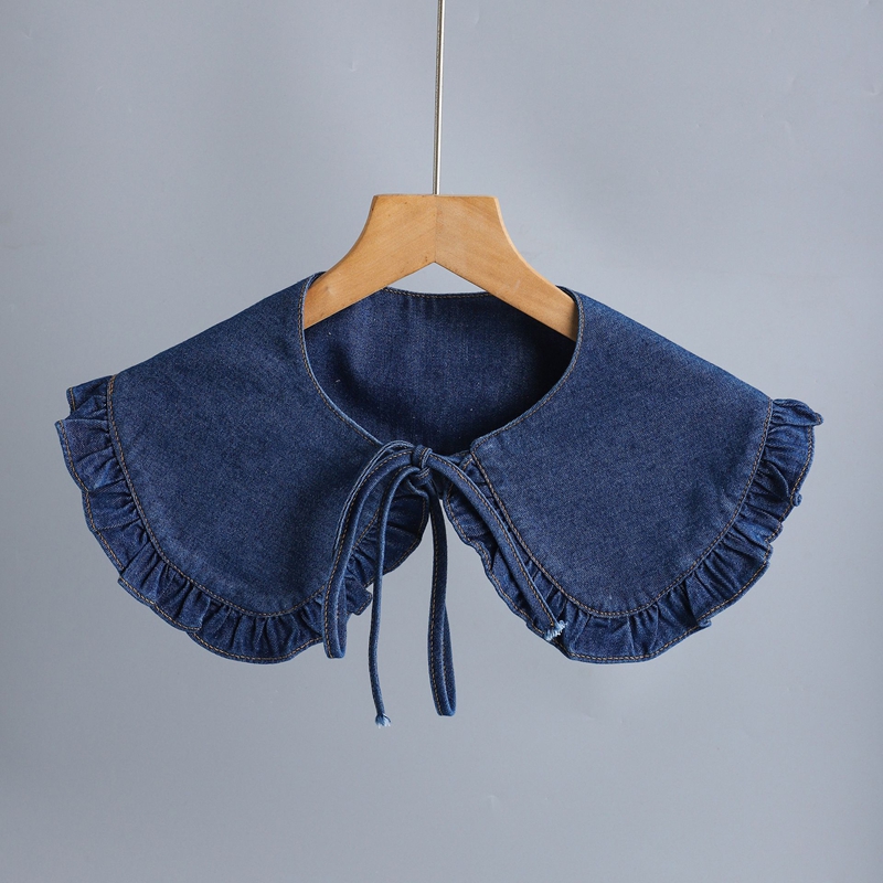 Faux col plissé en jean tendan - Jeans avis et prix