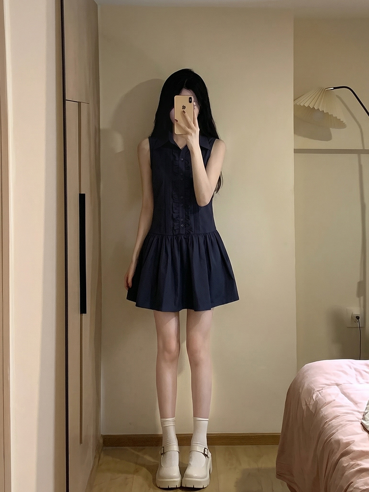 Robe chemise style collège cor - Korean Style A Line Shirt Dress avis et prix