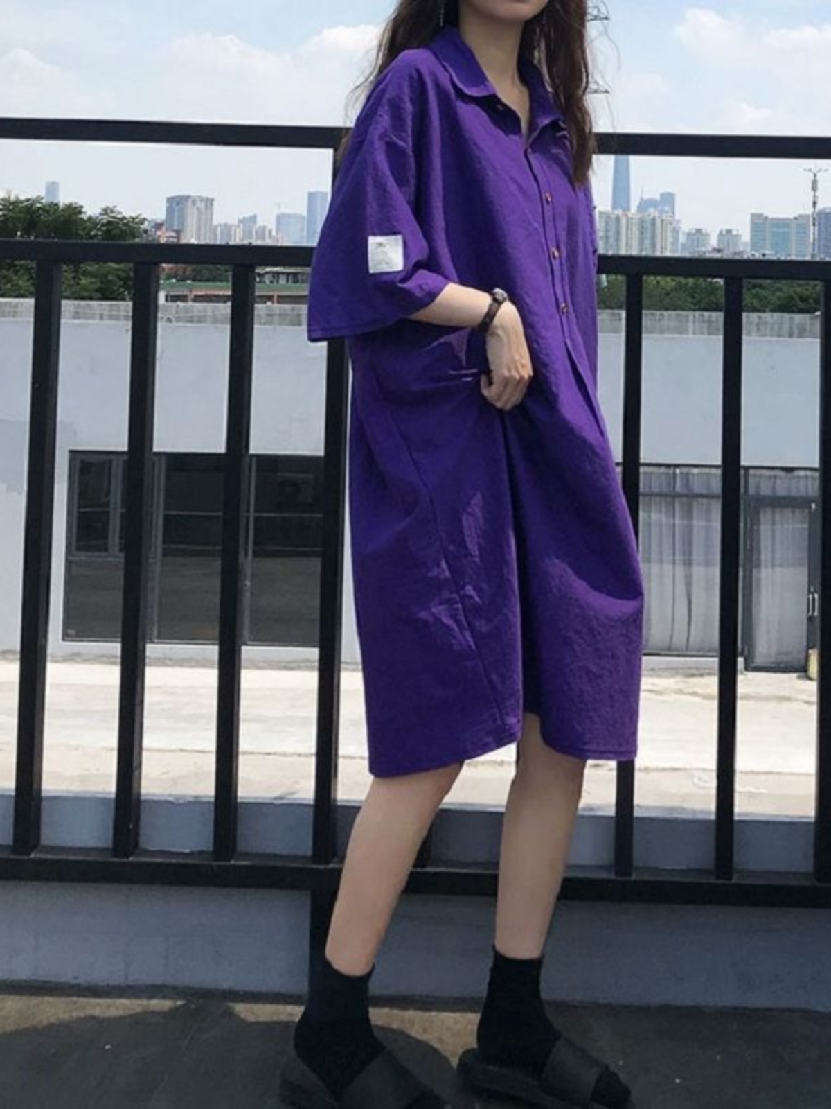 Robe chemise grande taille, co - Korean Style A Line Shirt Dress avis et prix