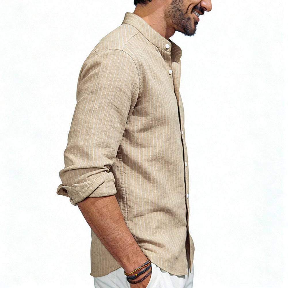 Chemise en lin à col montant p - Casual Loose Linen Shirt Dress avis et prix