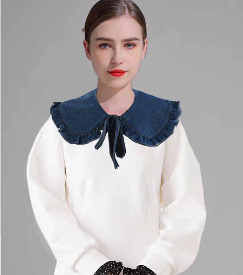 Collier à volants en jean bleu - Jeans avis et prix