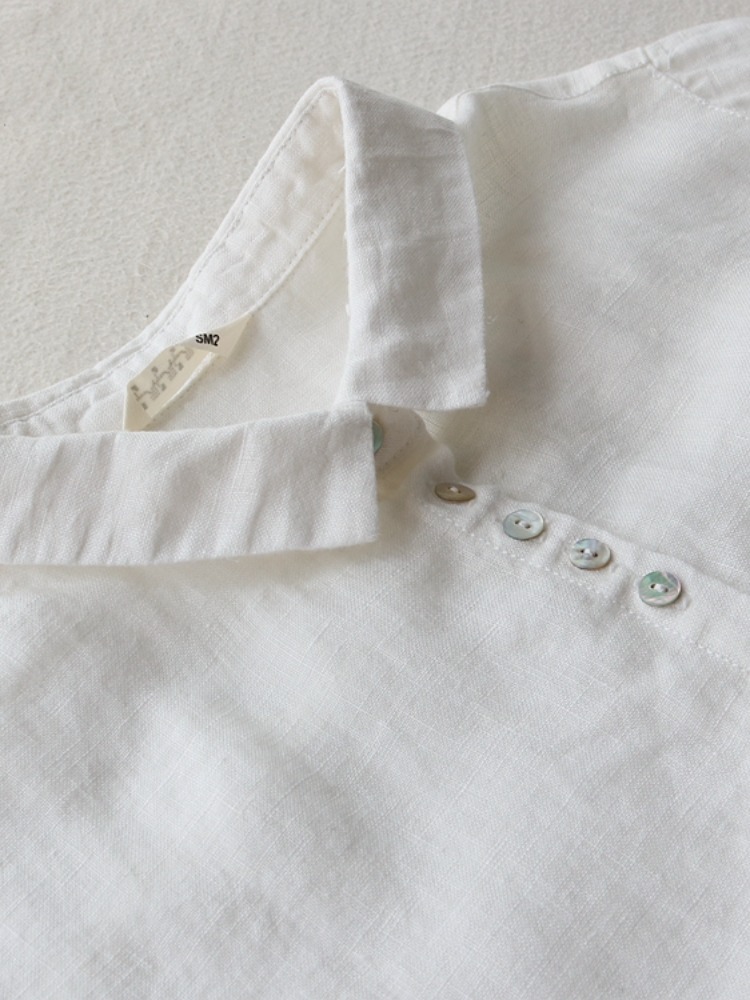Robe en lin artistique pour fe - Casual Loose Linen Shirt Dress avis et prix