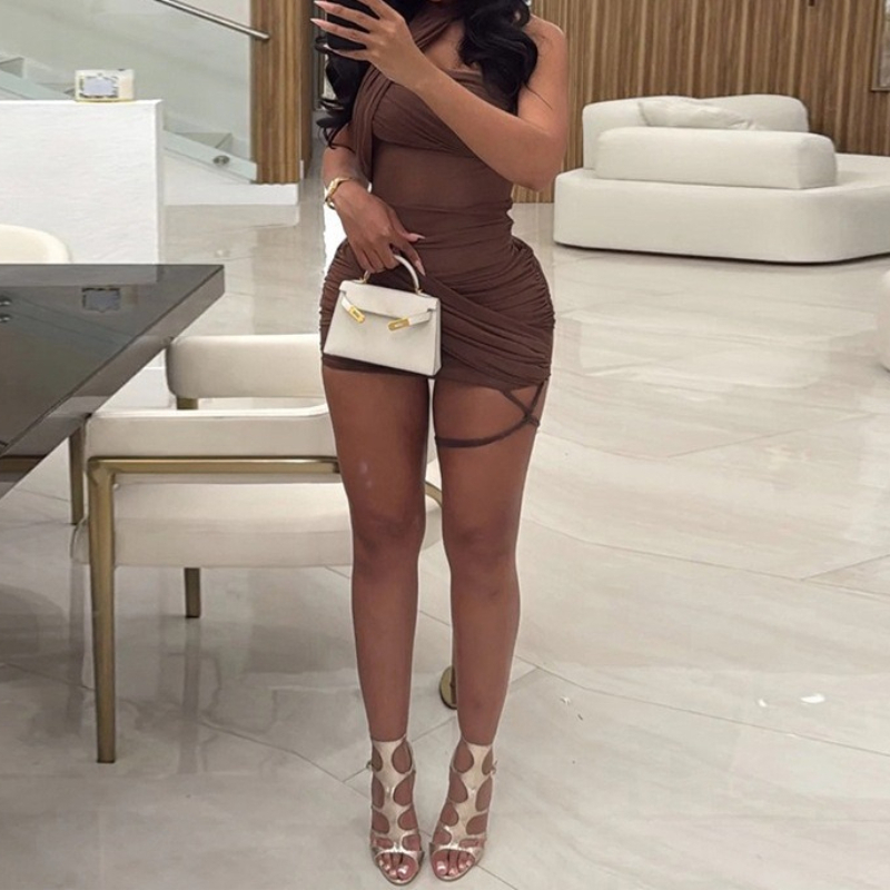 Robe Sexy Transparente Femme Y - Y2K Backless Halter Mini Dress avis et prix