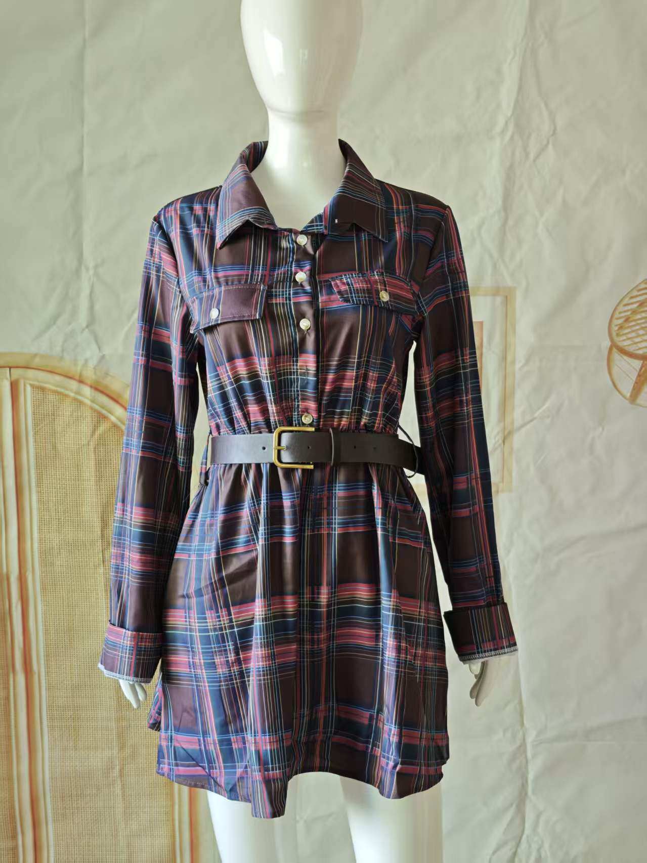 Chemise pour femme, en tissu,  - Casual Loose Linen Shirt Dress avis et prix