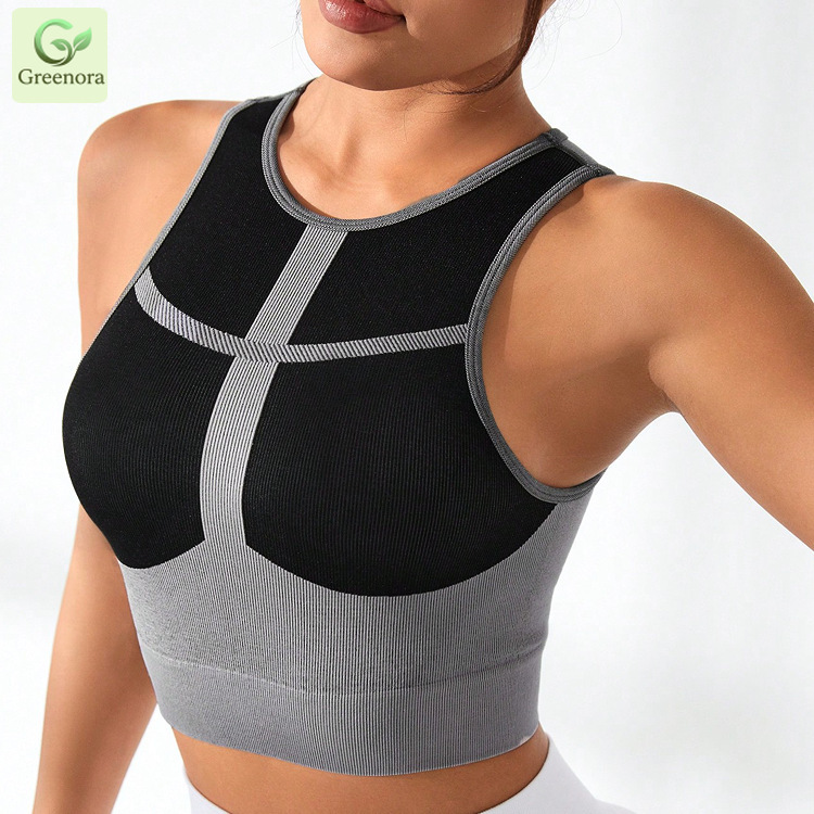 Soutien-gorge de sport sans co - Seamless Ribbed Workout Tank Top avis et prix